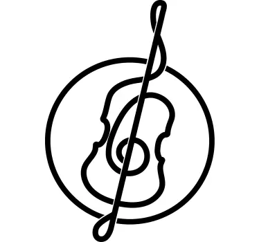 Musical violin design music sticker - TenStickers