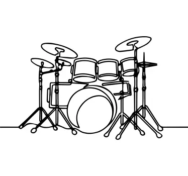 Outline Drum Set music sticker - TenStickers