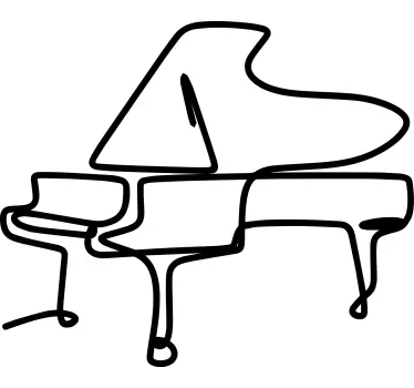 Stylish Piano Silhouette musical wall sticker - TenStickers