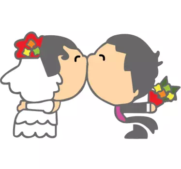 Just Married Couple Decorative Sticker - TenStickers