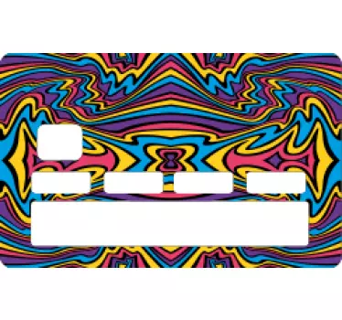 Vivid colors groovy lines bank card decal - TenStickers