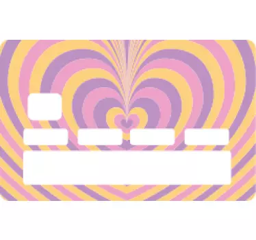 Psychedelic groovy heart credit card sticker - TenStickers