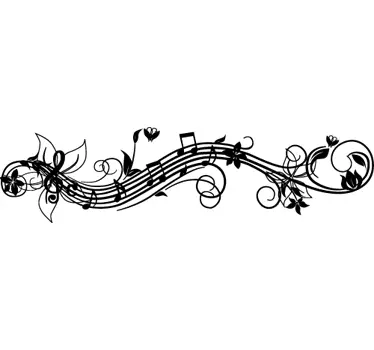 Musical Flowers Wall Sticker - TenStickers