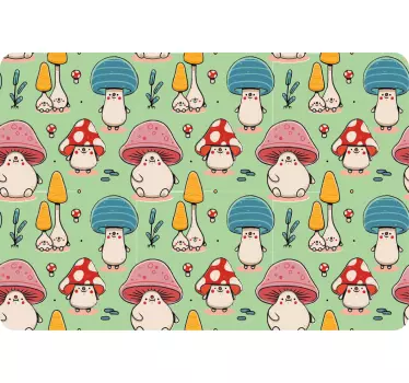 Adorable Mushroom Figures laptop skin - TenStickers