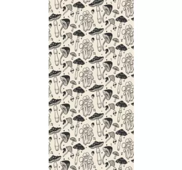 Mushroom Illustration iPhone sticker - TenStickers