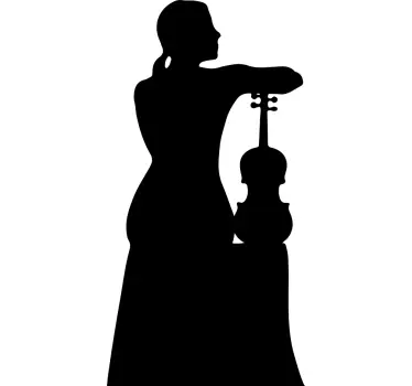 Elegant Musician Silhouette musical wall sticker - TenStickers