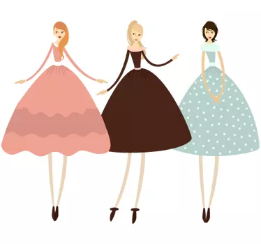 Three Elegant Girls Wall Sticker - TenStickers