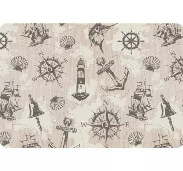 Nautical Map Elements laptop skin - TenStickers