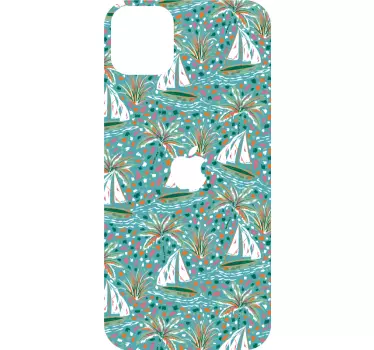 Sailboats and palms iPhone sticker - TenStickers