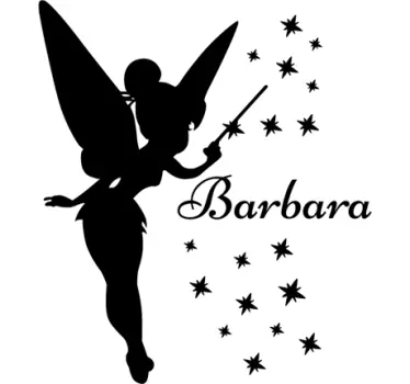 Custom tinker bell silhouette fairy wall sticker - TenStickers