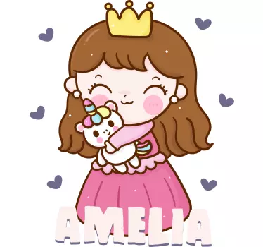 Custom princess illustration wall sticker for kids - TenStickers