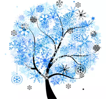Winter Tree Design Wall Sticker - TenStickers