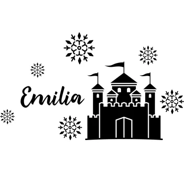 Custom castle and snowflakes wall sticker for kids - TenStickers