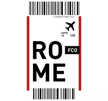 Plane ticket to Rome iPhone decal - TenStickers