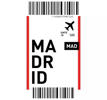 Madrid Airport Ticket iPhone sticker - TenStickers