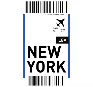 New York travel ticket iPhone sticker - TenStickers