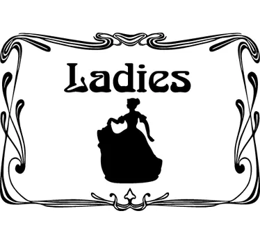 Vintage women's bathroom sticker - TenStickers