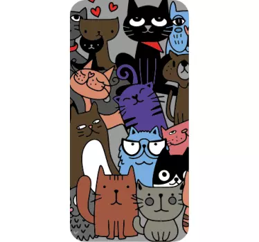 Original cat collection iPhone sticker - TenStickers