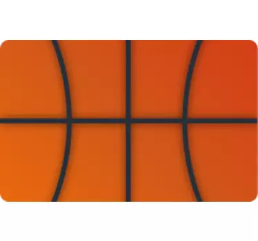 Orange basketball realistic texture bank card sticker - TenStickers