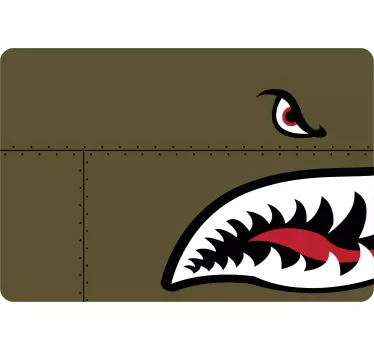 Green military shark face laptop stickers - TenStickers
