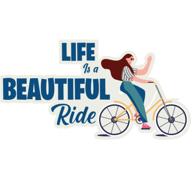 Life is a beautiful ride bike decal - TenStickers