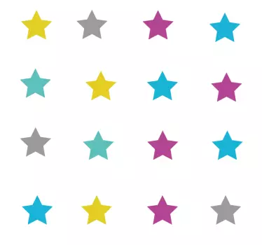 Colorful stars pattern bike sticker - TenStickers
