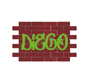 Graffiti on bricks name pattern bike decal - TenStickers