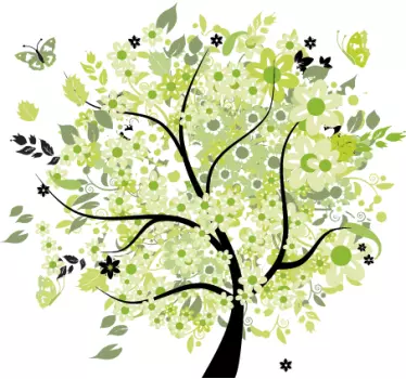 Spring Tree Decoration Sticker - TenStickers