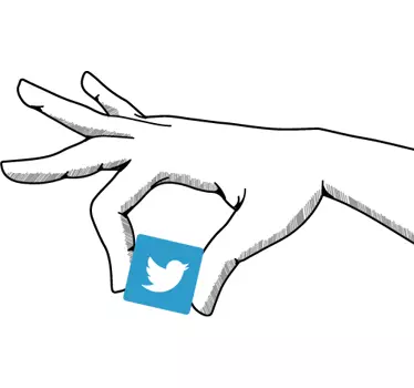 Twitter Hand Logo Sticker - TenStickers