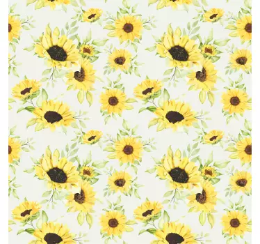 Watercolor sunflower seamless pattern decals for furniture - TenStickers