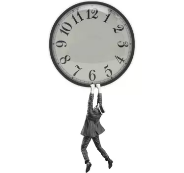 Harold Lloys man and clock clock sticker - TenStickers