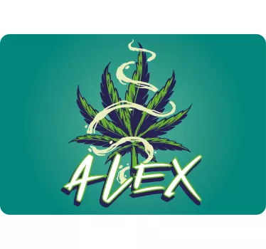 Marihuana leaf with name laptop skin - TenStickers