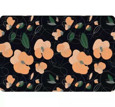 Orange floral pattern laptop skin - TenStickers