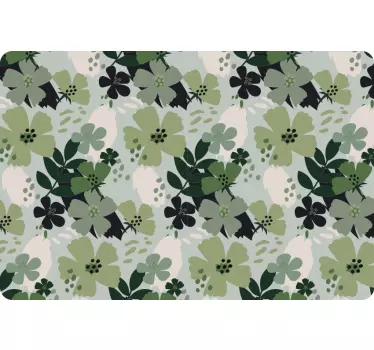 Green floral print laptop skin - TenStickers