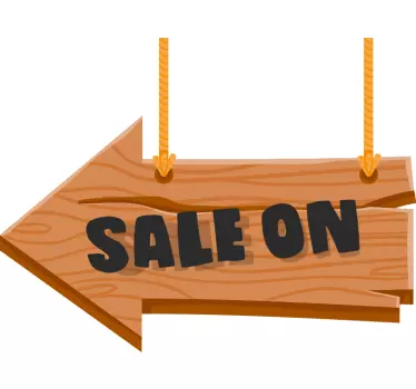 Wooden Sale Arrow shop window sticker - TenStickers