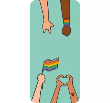 Rainbow Hands iPhone sticker - TenStickers