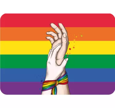 Hands Intertwined Rainbow laptop skin - TenStickers