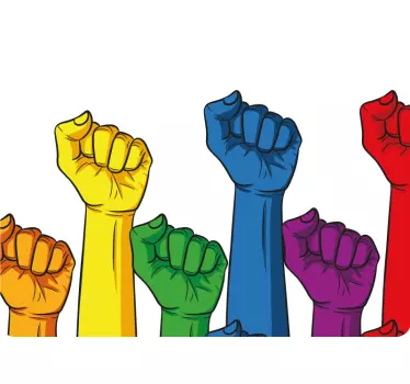 Colorful raised fists laptop skin - TenStickers