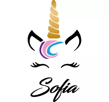 Unicorn Face Customization wall sticker for kids - TenStickers
