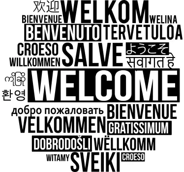 Multilingual welcome message quote sticker - TenStickers