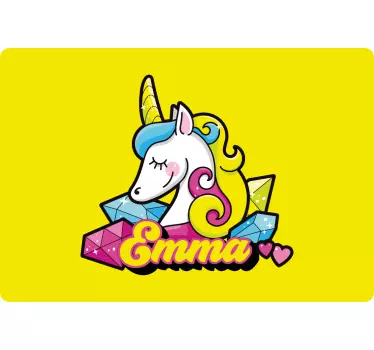 Custom unicorn with gems laptop skin - TenStickers