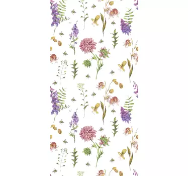 Multicolor minimalistic wildflowers fridge sticker - TenStickers