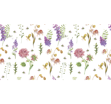 Multicolor minimalistic wildflowers furniture sticker - TenStickers