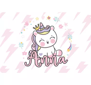 Pretty baby unicorn laptop sticker - TenStickers