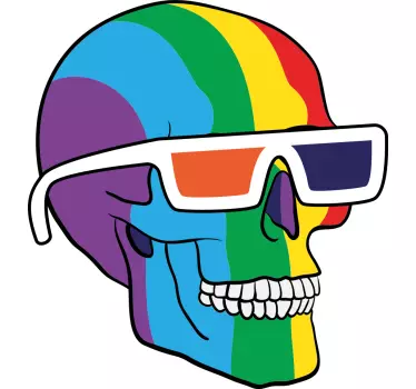 Colorful Skull Frame Laptop sticker - TenStickers