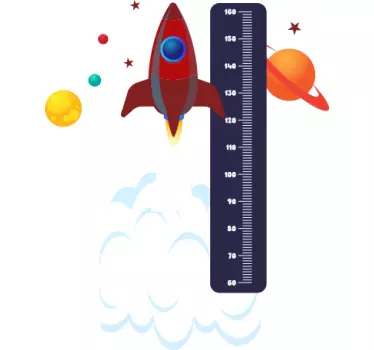 Rocket taking off height chart sticker - TenStickers