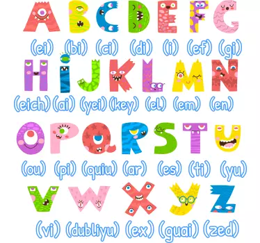 Colorful Alphabet Characters wall sticker for kids - TenStickers