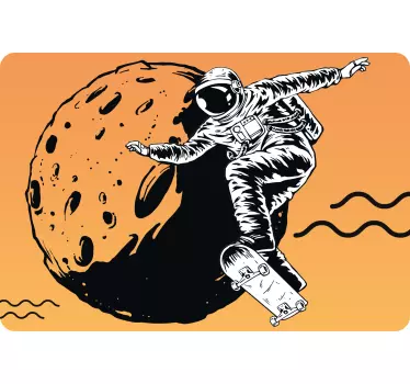 Astronaut Skateboarding Moon laptop skin - TenStickers