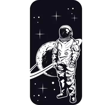 Iphone sticker astronaut space scene - TenStickers