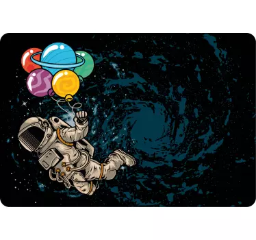 Laptop sticker cosmonaut with balloons - TenStickers